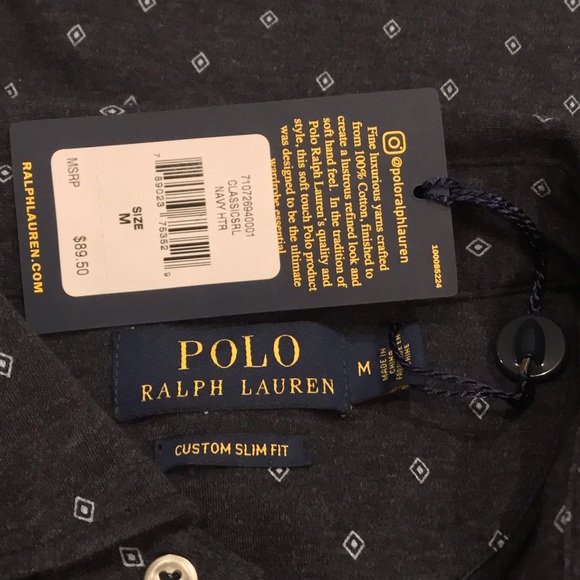 Polo Ralph Lauren Men Blue & White Golf Polo Shirt - Picture 4 of 4